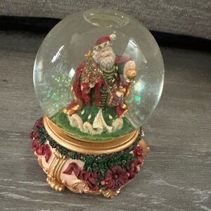 San Francisco Music Box Company Joan Pilallis Christmas Santa Snow Globe…